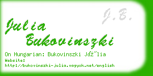 julia bukovinszki business card